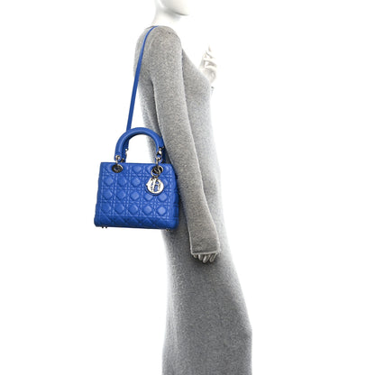 Christian Dior Lambskin Cannage Medium Lady Dior Blue Persan 2 of 10