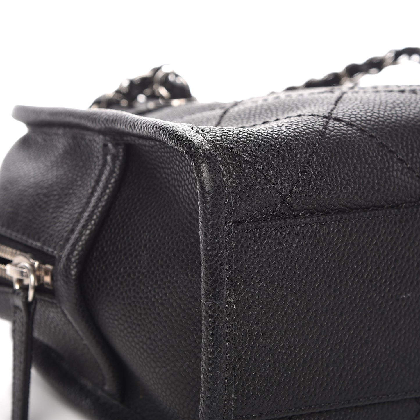 Caviar Quilted Small Deauville Bowling Bag Black
