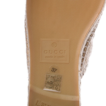 Gucci Straw Elaphe Matelasse GG Marmont Espadrille Slippers 37 Natural Cream Brown 6 of 10