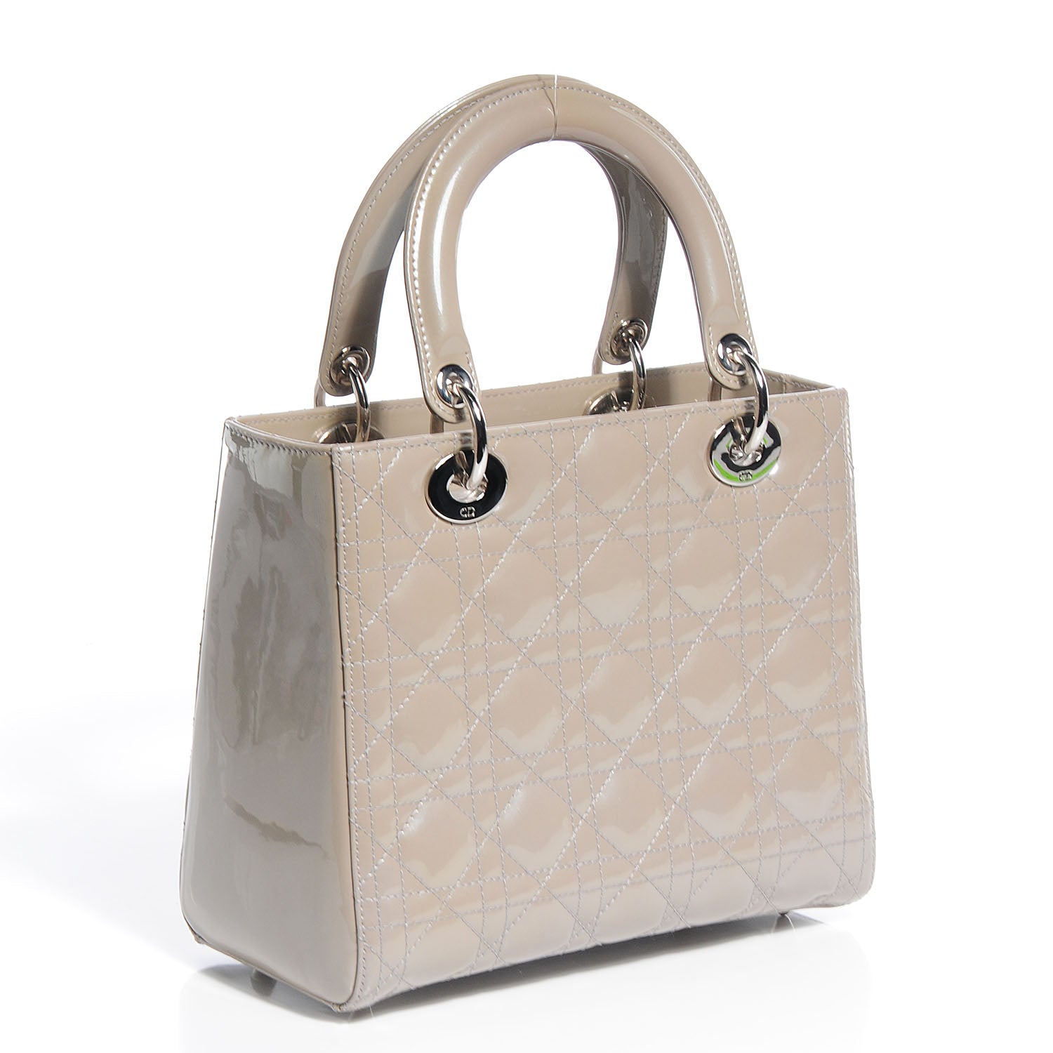 Christian Dior Patent Cannage Medium Lady Dior Grey 3 of 9