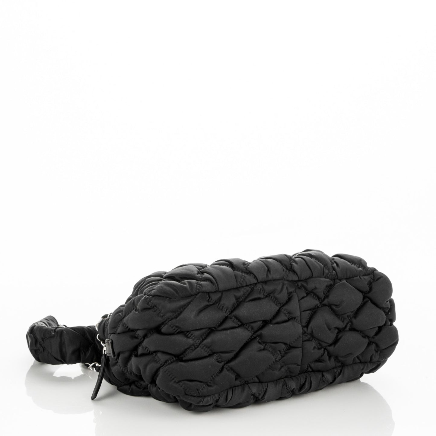 Nylon Bubble Quilt Shoulder Bag Black