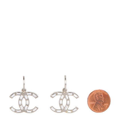 Chanel Baguette Crystal CC Dangle Earrings Gold 2 of 4