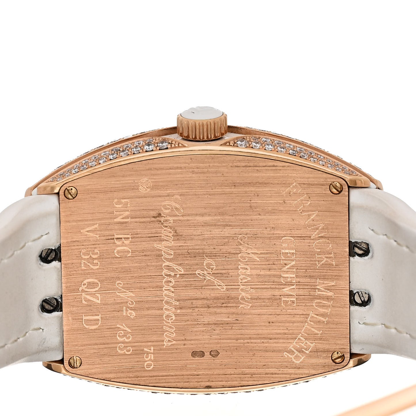 18K Rose Gold Alligator Diamond Pave Bezel 32mm Vanguard Quartz Watch V32QZD5NE