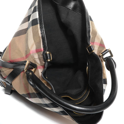 Burberry House Check Bridle Calfskin Medium Gosford Hobo Black 5 of 12