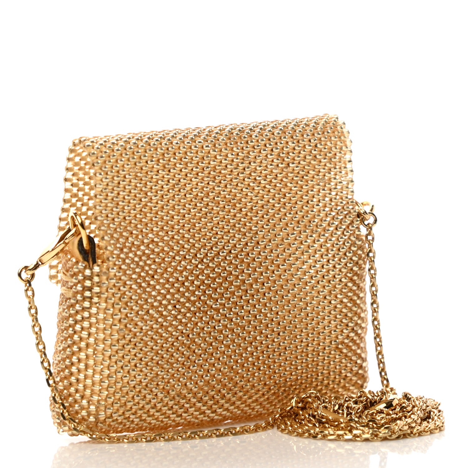Fendi Glass Vitello King Beaded Mini Pico Baguette Charm Semolino 3 of 6
