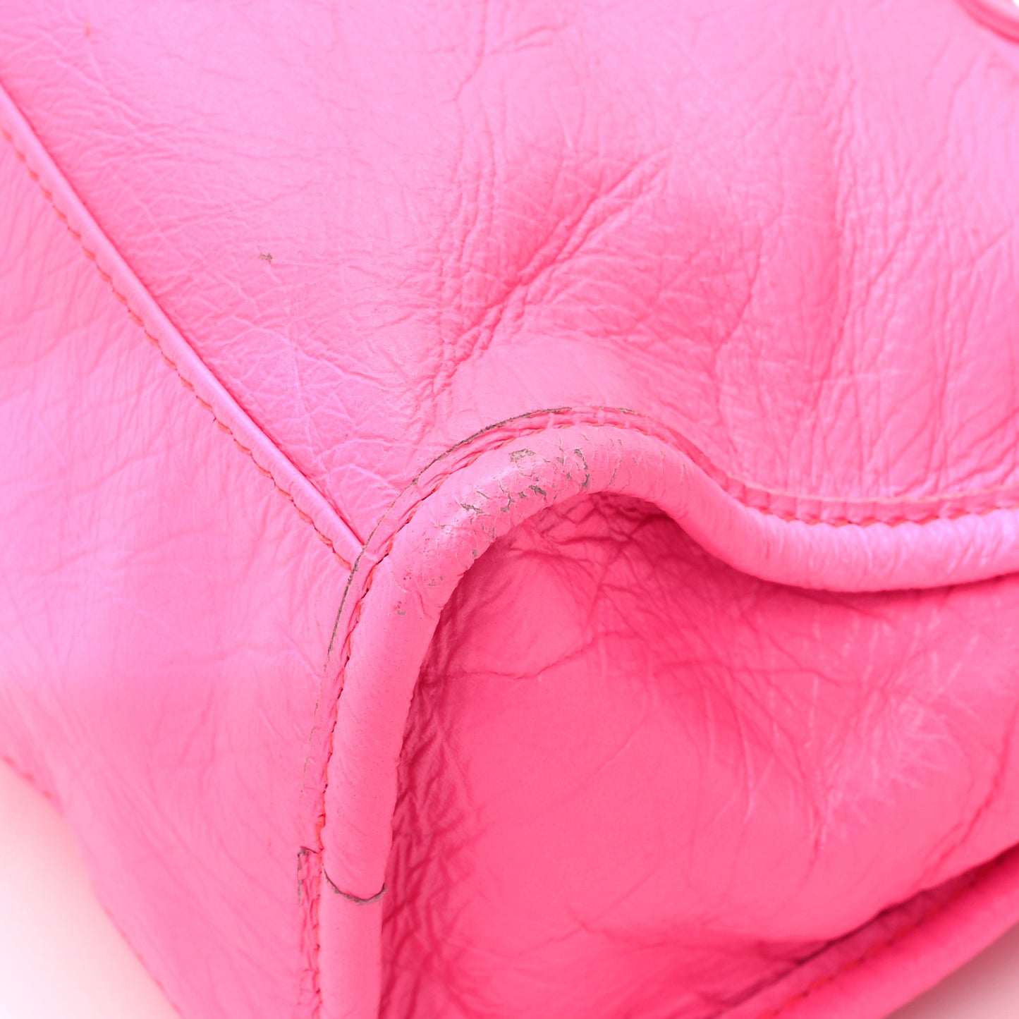 Agneau Classic Silver Hardware S City Rose Fluo