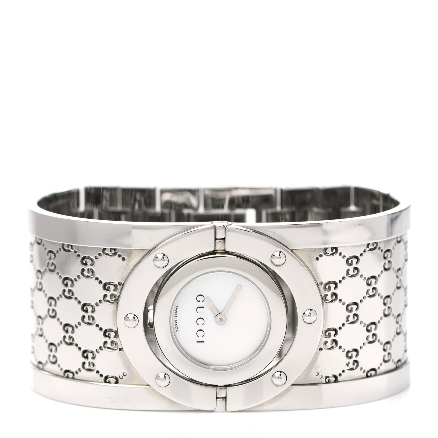 Stainless Steel Mother of Pearl 33mm Twirl Quartz Watch