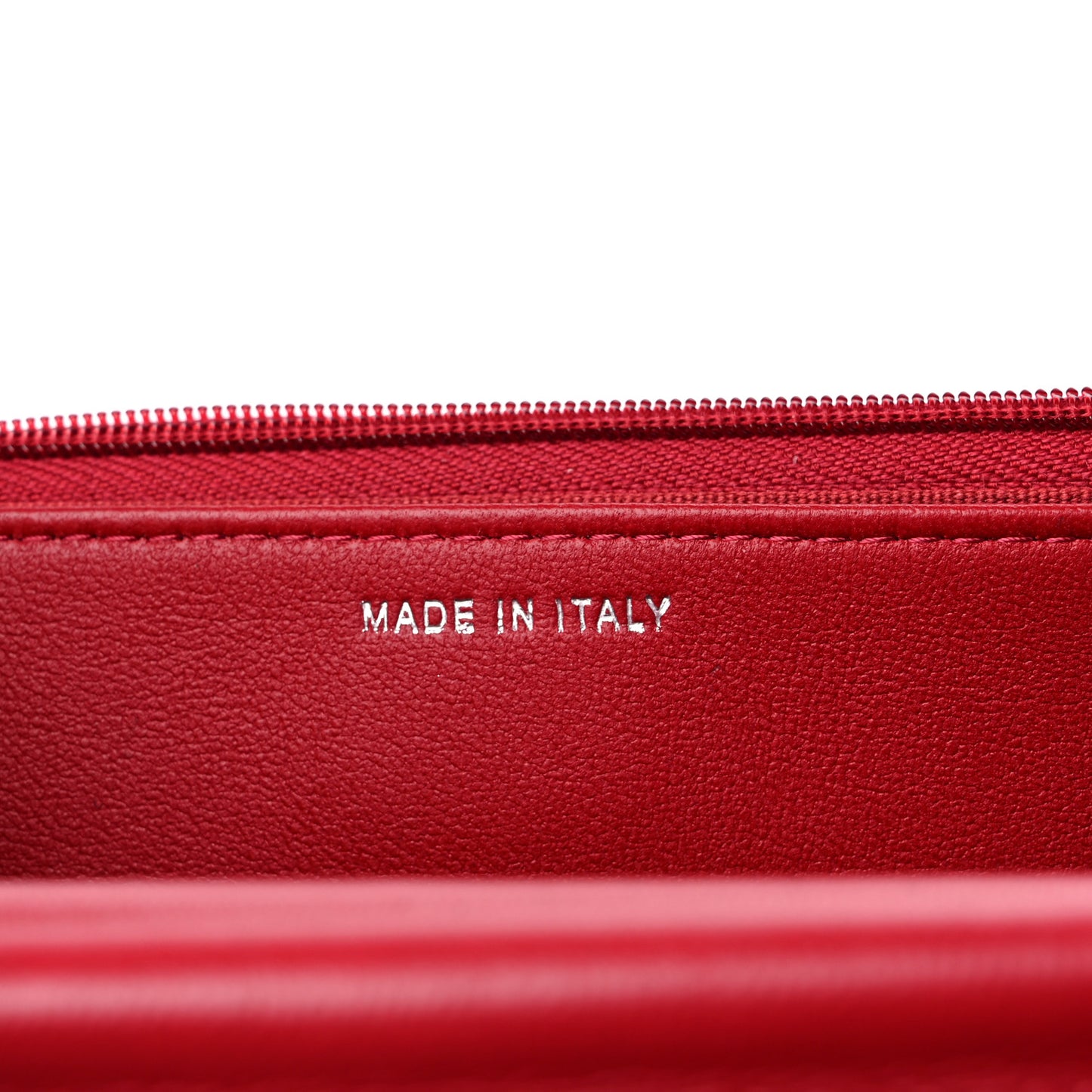 Lambskin Quilted Wallet On Chain WOC Red