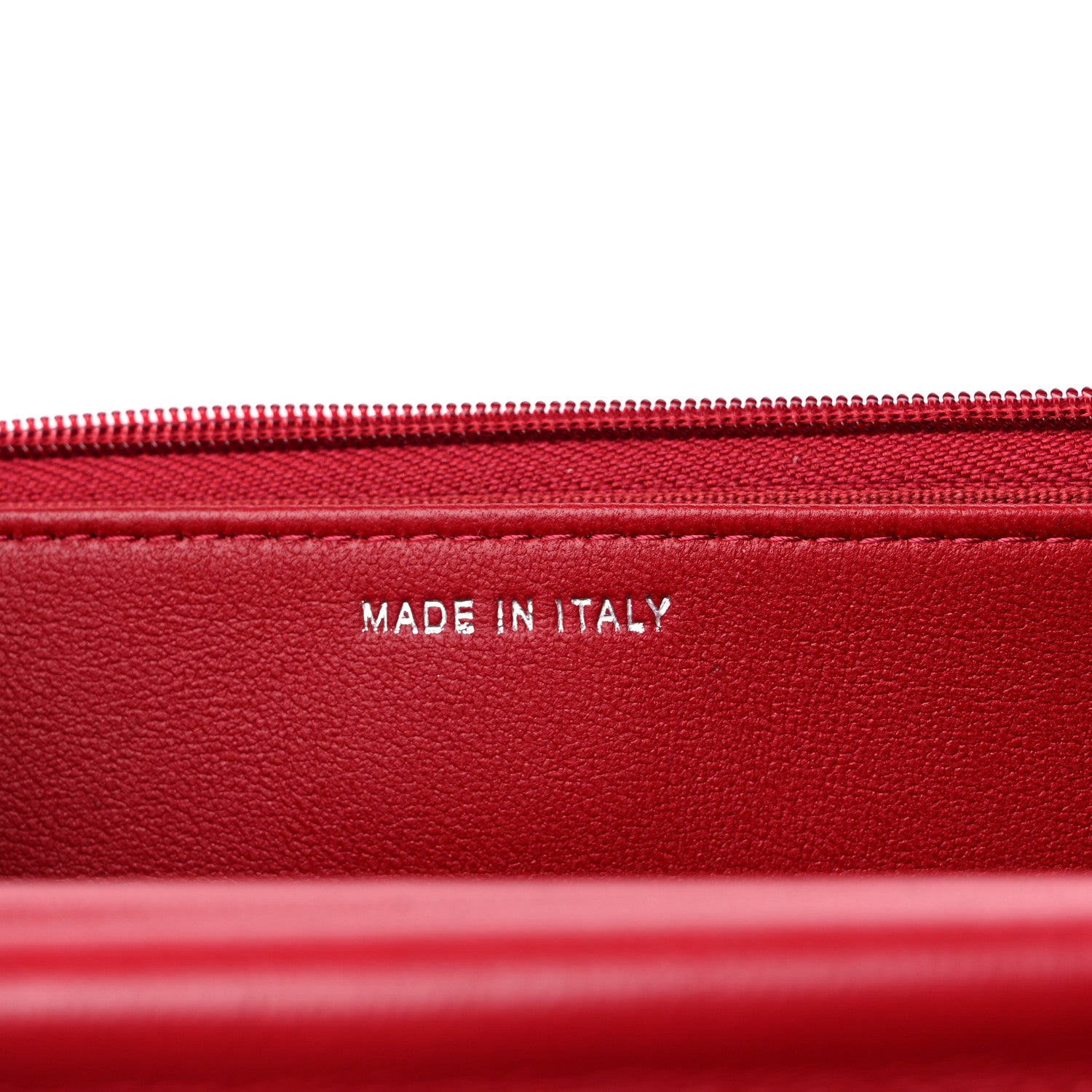 Chanel Lambskin Quilted Wallet On Chain WOC Red 7 of 11
