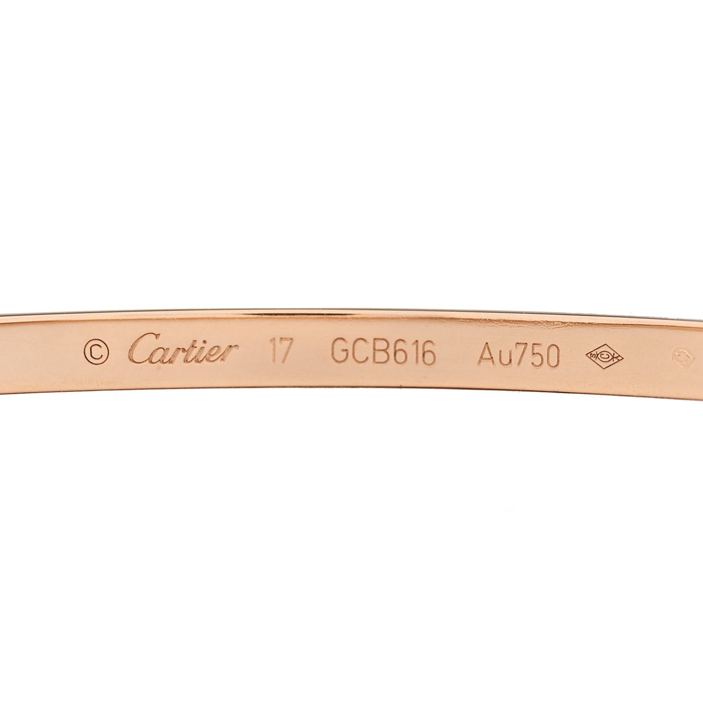 18K Pink Gold Small LOVE Bracelet 17