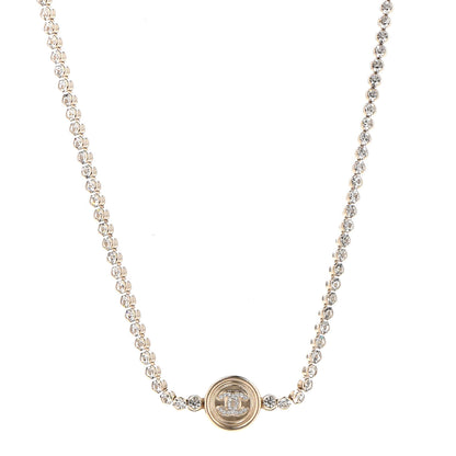 Chanel Crystal CC Chain Short Necklace Gold 1 of 7