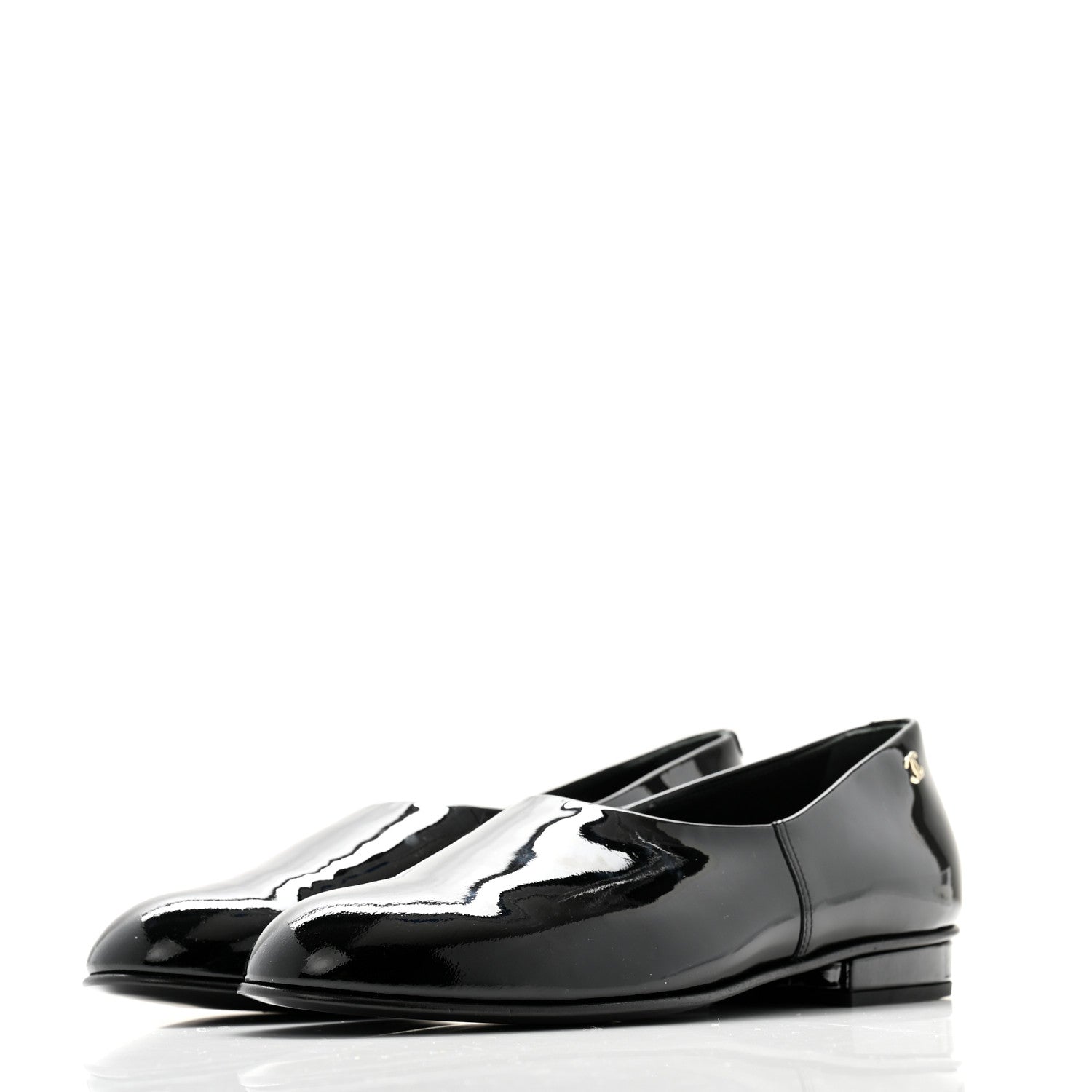Chanel Patent Calfskin Moccasin Loafers 36.5 Black 3 of 8