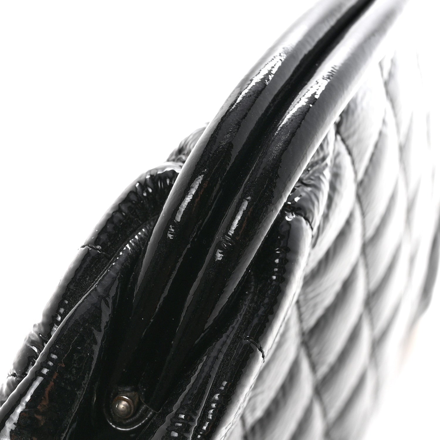 Chanel Distressed Patent Quilted Timeless Clutch Black 11 of 11