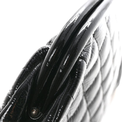 Chanel Distressed Patent Quilted Timeless Clutch Black 11 of 11