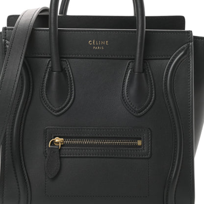 Celine Smooth Calfskin Nano Luggage Black 8 of 10