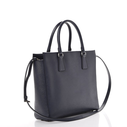 Prada Saffiano Lux Double Handle Shopping Tote Baltico 3 of 9
