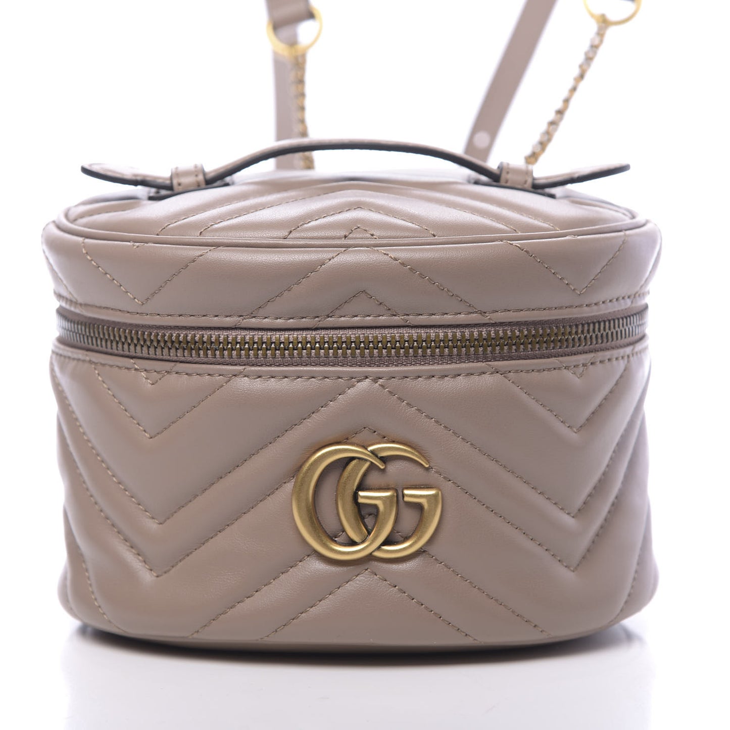 Calfskin Matelasse Mini GG Marmont Round Backpack Porcelain Rose