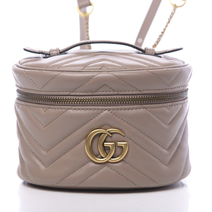 Gucci Calfskin Matelasse Mini GG Marmont Round Backpack Porcelain Rose 9 of 9