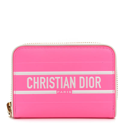 Christian Dior Calfskin Vibe Voyageur Card Holder Fluorescent Pink 1 of 8