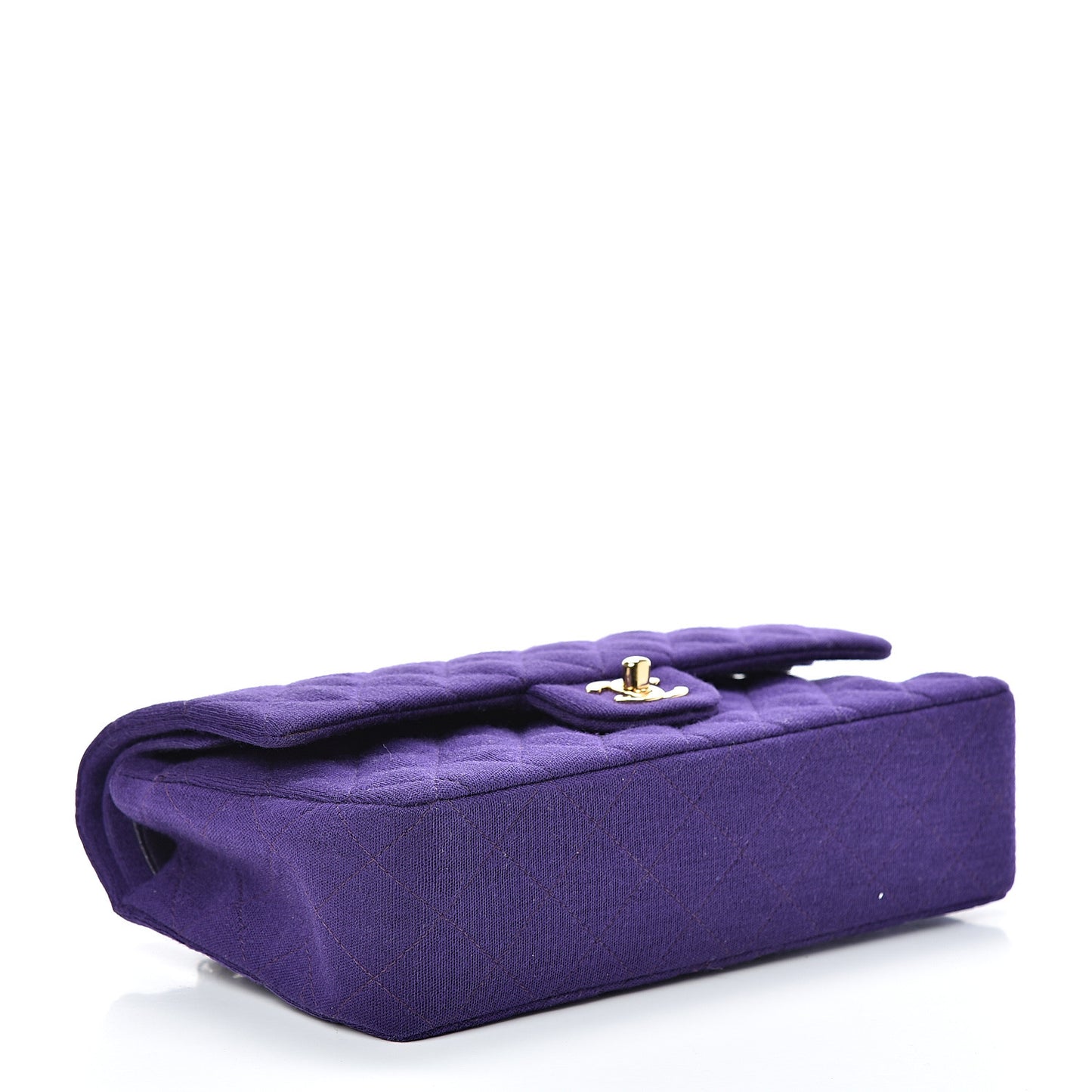 Jersey Quilted Medium Double Flap Bijoux Chain Purple