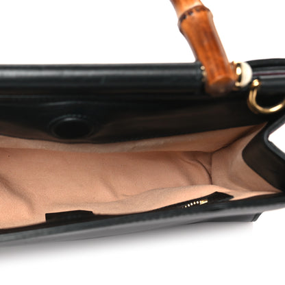 Gucci Nappa Bamboo Web Small Nymphaea Top Handle Bag Black 5 of 10