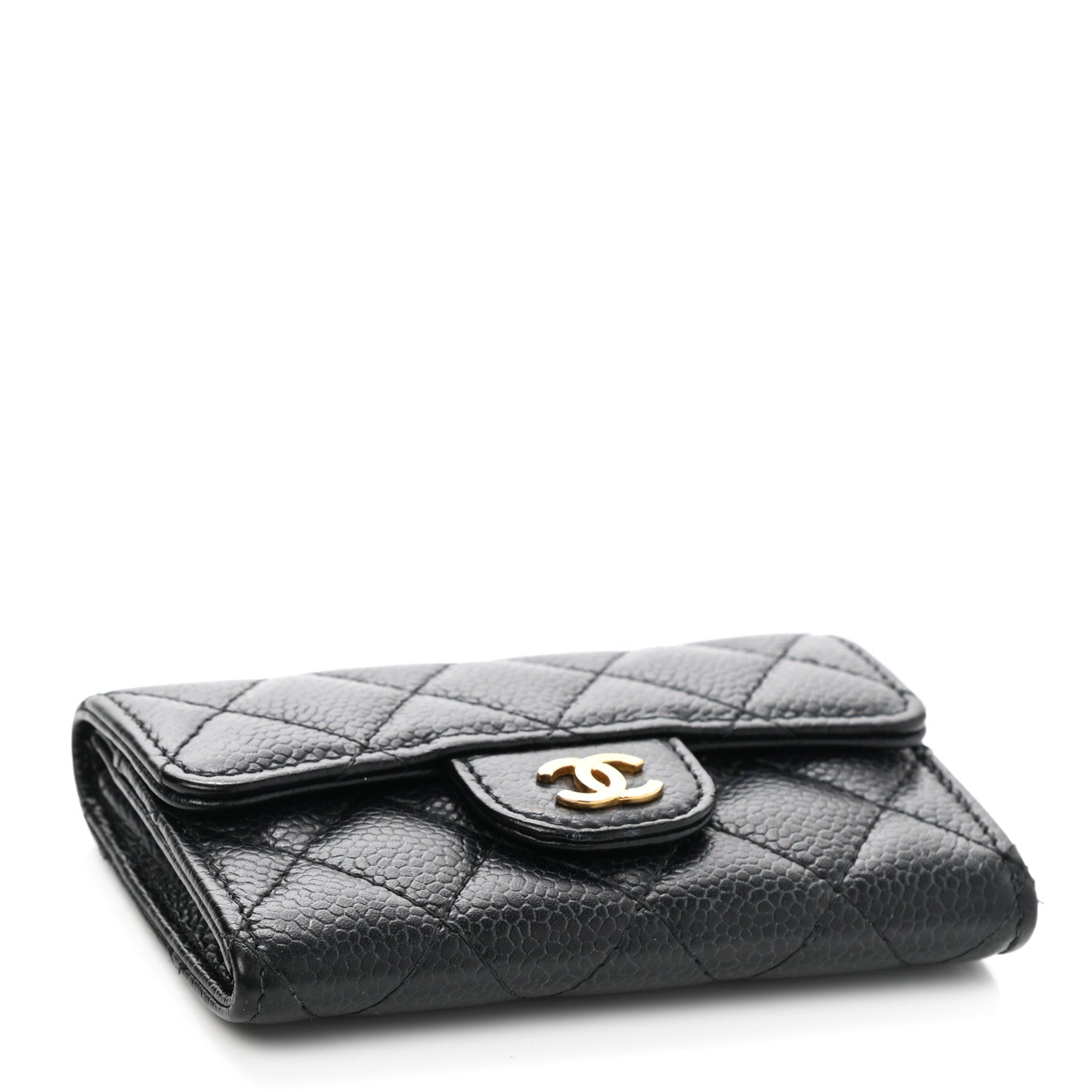 Chanel Caviar Quilted Flap Card Holder Wallet Black 3 of 9