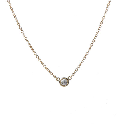 Tiffany 18K Yellow Gold Diamond .09ct Elsa Peretti Diamonds by the Yard Pendant Necklace 4 of 7
