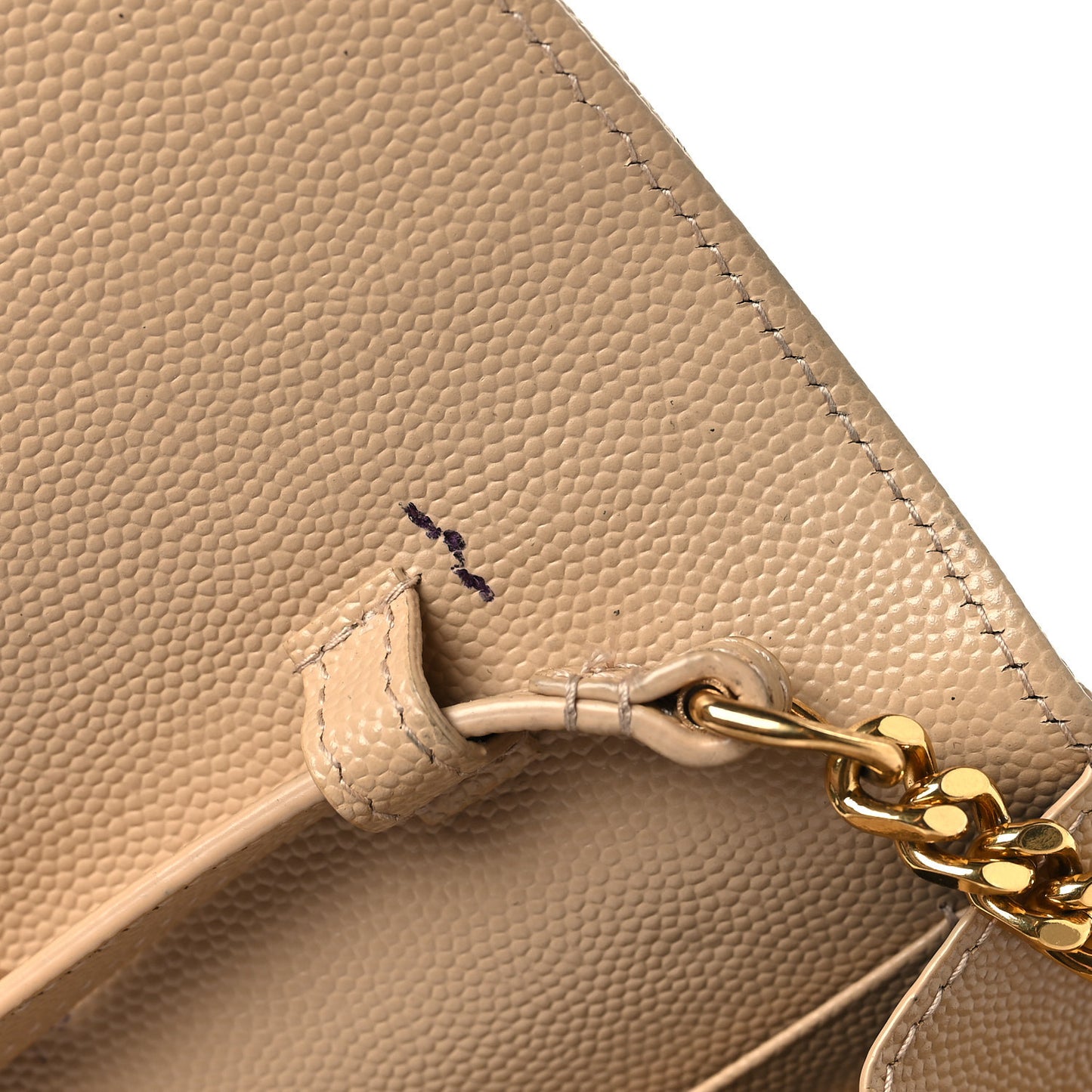 Grain De Poudre Matelasse Chevron Monogram Chain Wallet Nude Powder