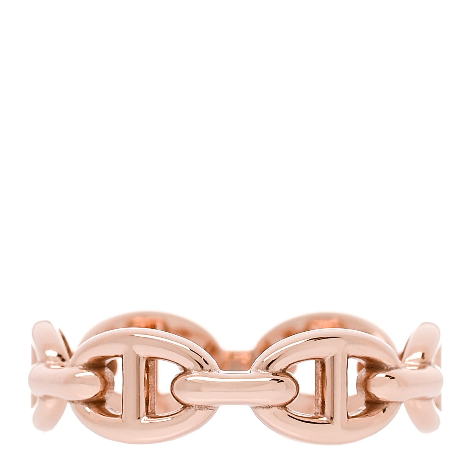 Hermes 18K Rose Gold PM Chaine d'Ancre Enchainee Ring 55 7.25 3 of 7