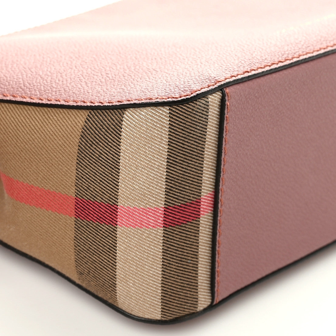 Soft Grain Calfskin House Check Small Helmsley Crossbody Dusty Pink