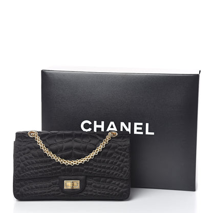 Chanel Satin Coco's Croc 2.55 Reissue 225 Flap Black 10 of 10