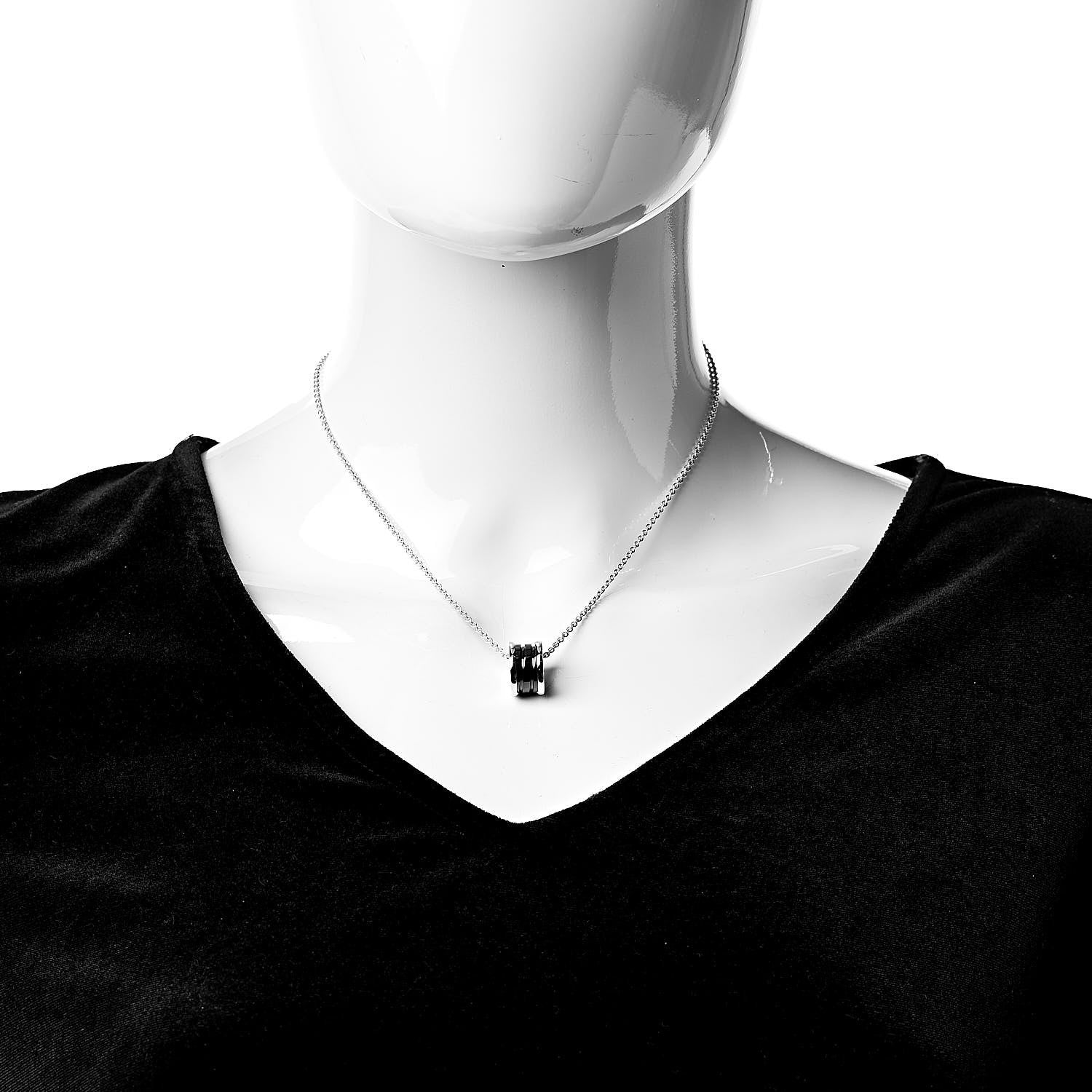 Bulgari Sterling Silver Ceramic Save The Children Pendant Necklace 2 of 6