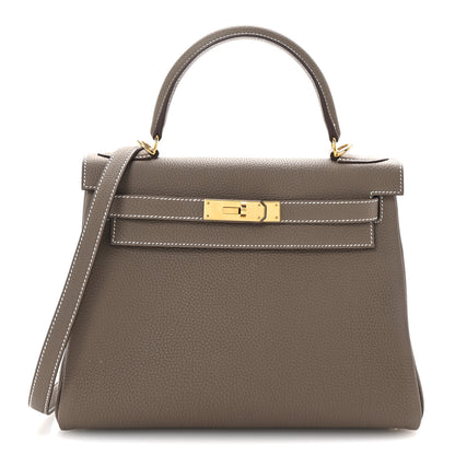 Hermes Togo Kelly Retourne 28 Etoupe 1 of 10