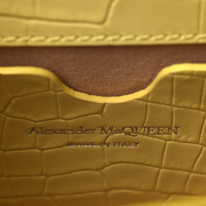 Alexander McQueen Shiny Crocodile Embossed Jeweled Satchel Pop Yellow 7 of 10