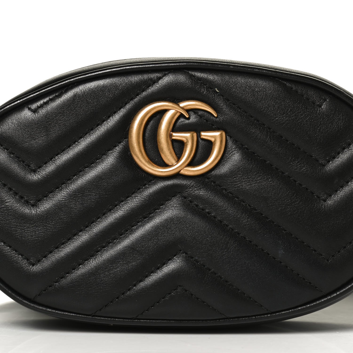 Gucci Calfskin Matelasse GG Marmont Belt Bag 95 38 Black 9 of 12