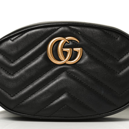 Gucci Calfskin Matelasse GG Marmont Belt Bag 95 38 Black 9 of 12