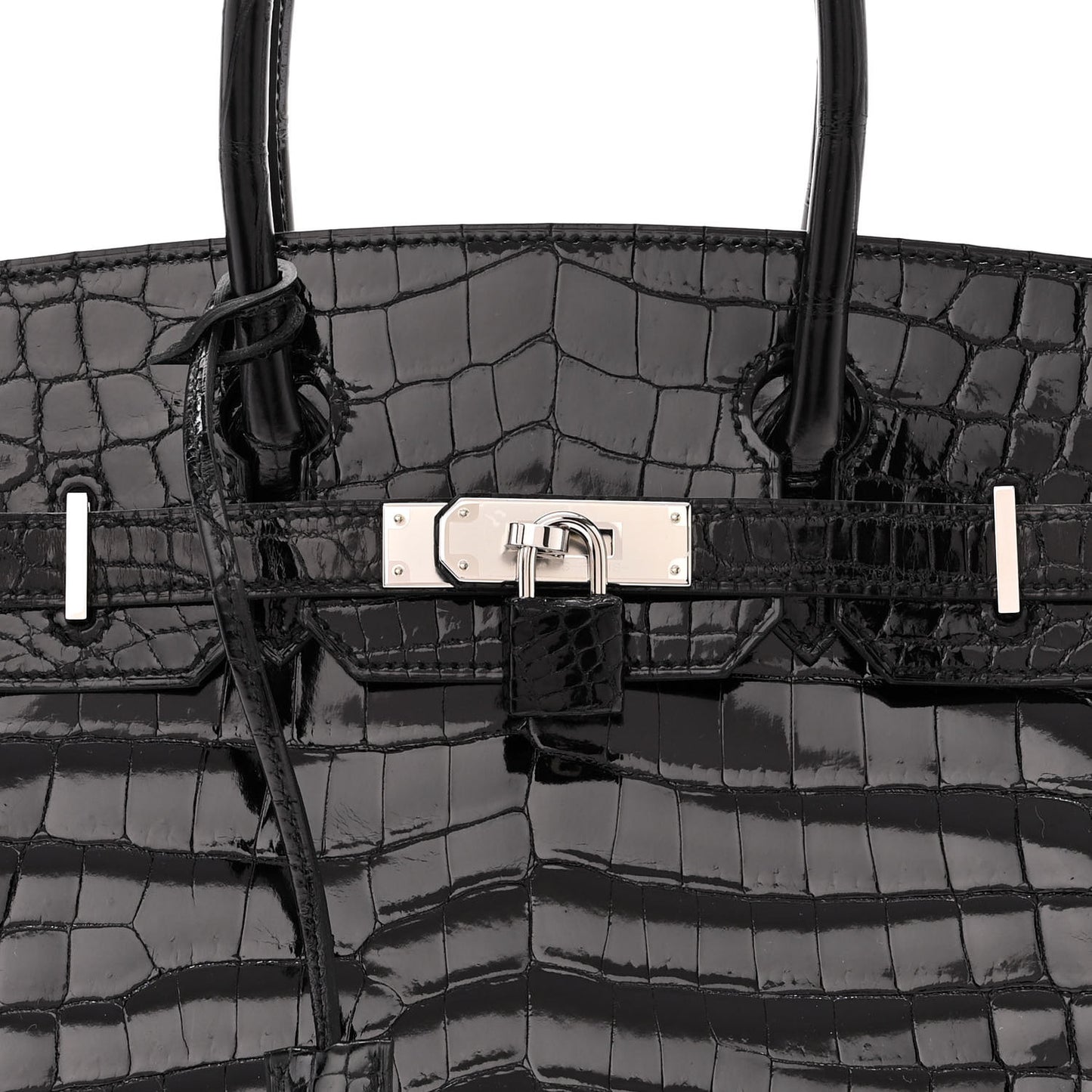 Shiny Niloticus Crocodile Birkin 30 Black