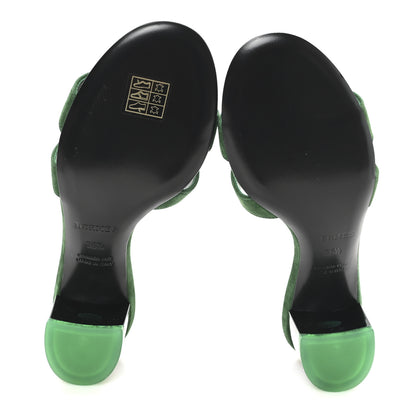 Hermes Suede Goatskin Oasis Sandals 36.5 Vert Electrique 6 of 10