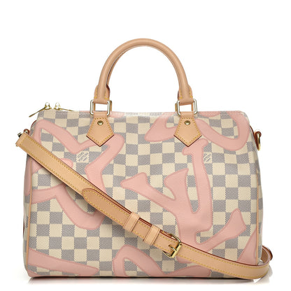 Louis Vuitton Damier Azur Tahitienne Speedy Bandouliere 30 Rose Ballerine 1 of 8