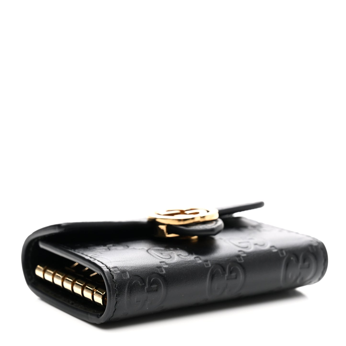 Guccissima Icon Signature 6 Key Holder Case Black