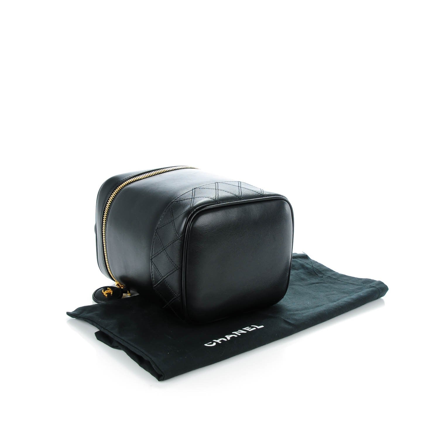 Chanel Lambskin Vanity Cosmetic Case Black 4 of 9