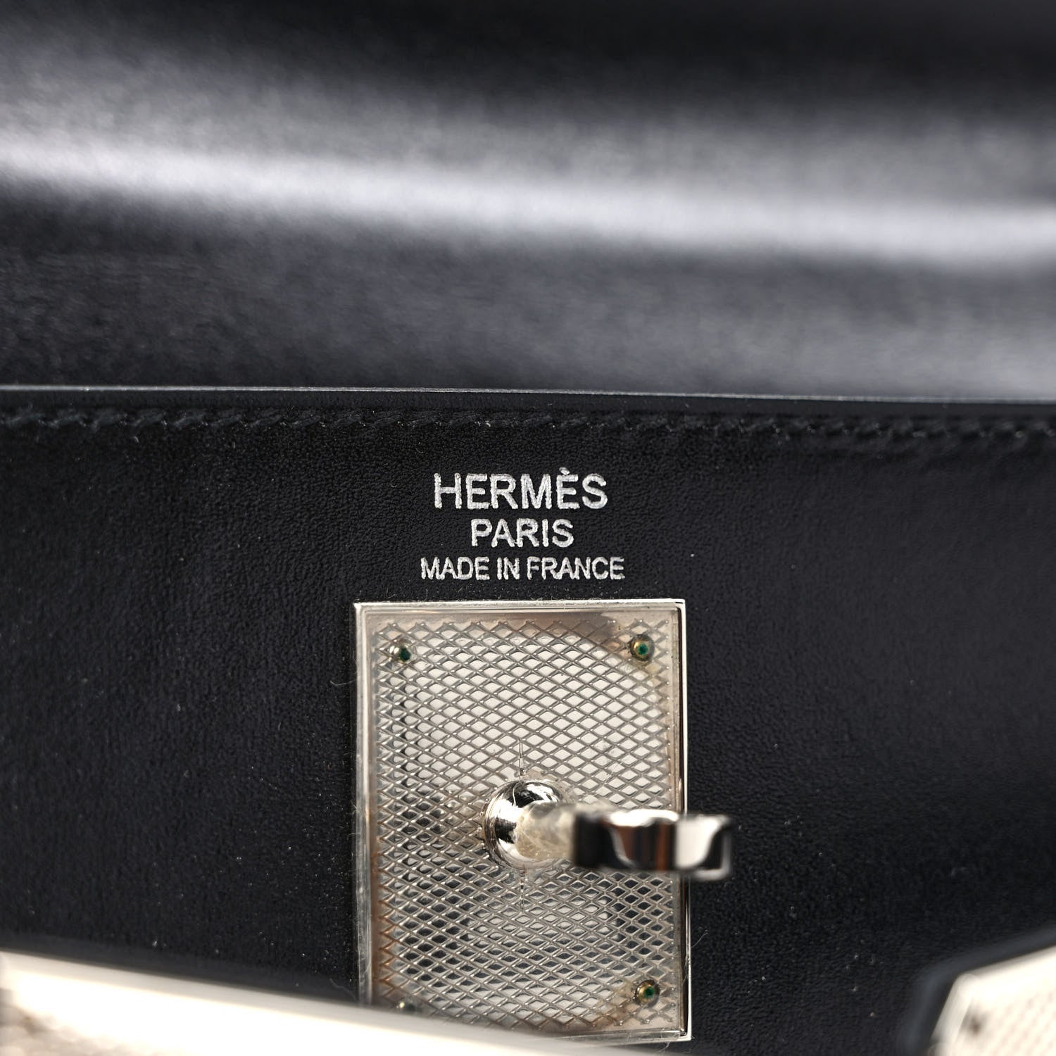 Hermes Chamonix Kelly Sellier Guilloche 32 Black 6 of 10