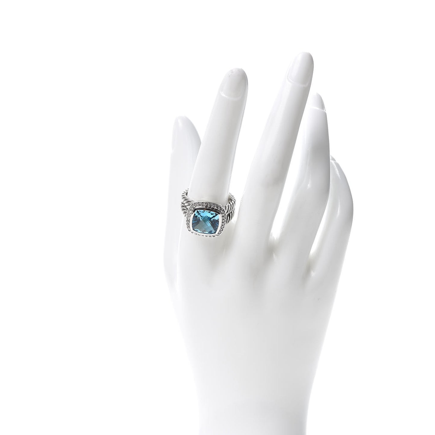 Sterling Silver Diamond Blue Topaz 11mm Albion Ring 60 9
