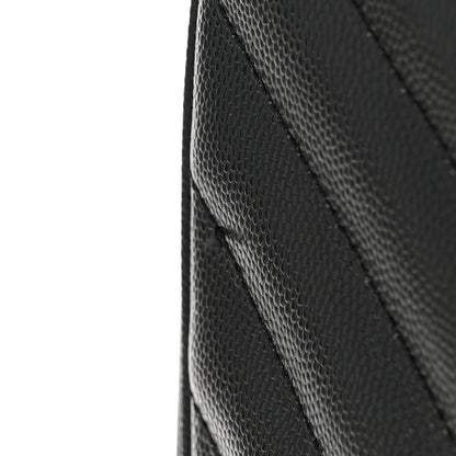 Saint Laurent Grain De Poudre Matelasse Chevron Monogram Shopping Bag Black 14 of 14