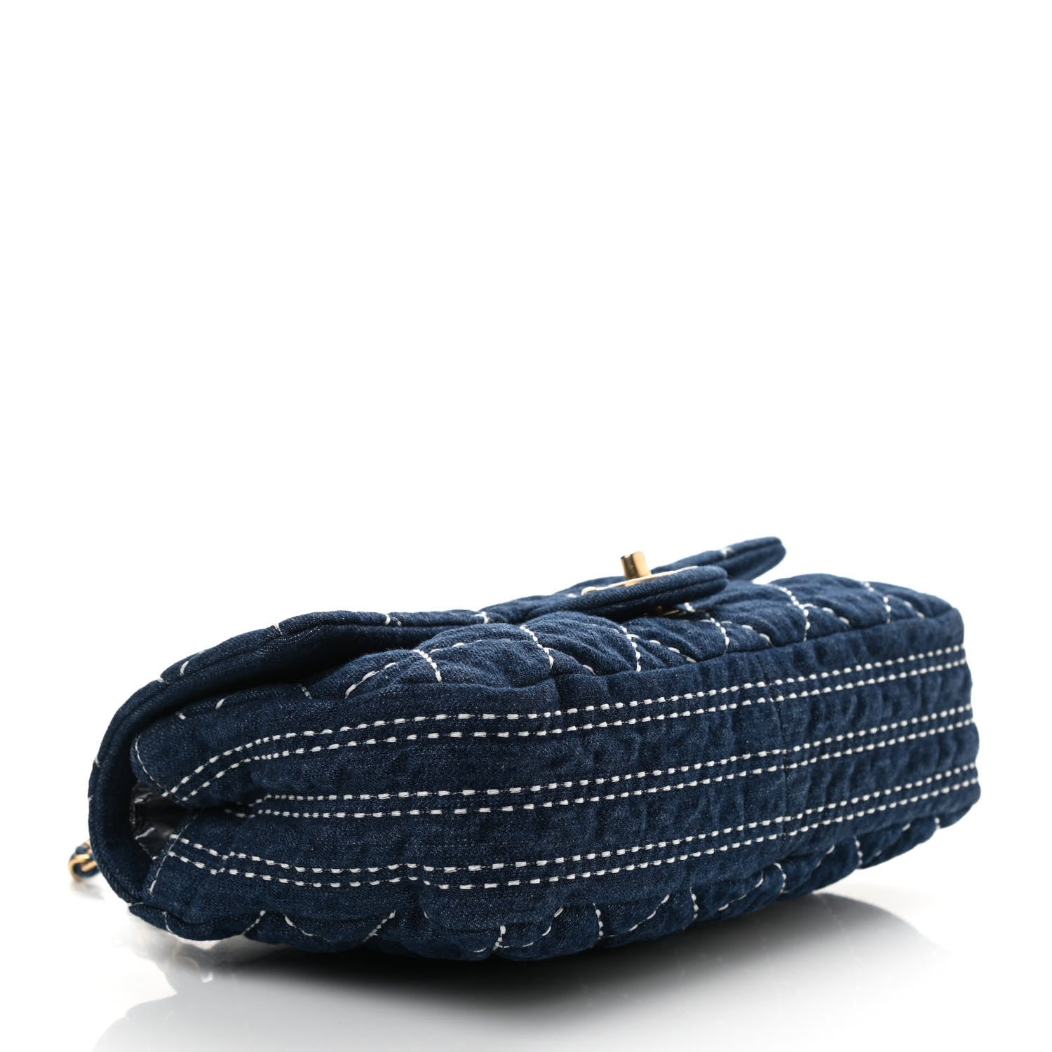 Chanel Denim Quilted Medium Denim Trip Single Flap Blue 4 of 9