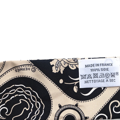 Hermes Silk Festival Des Amazones Twilly Grege Black White 3 of 4