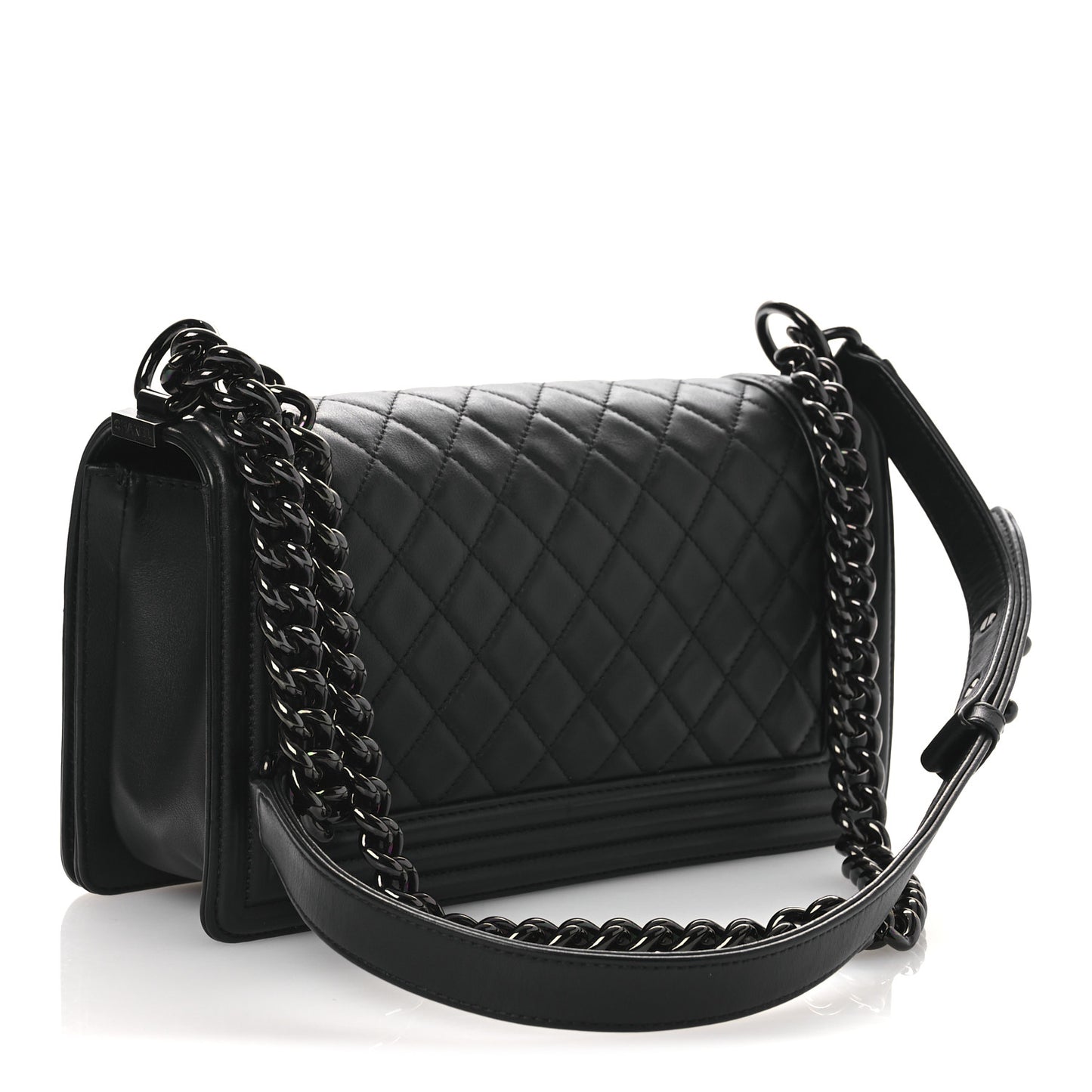 Calfskin Quilted Medium Boy Flap So Black