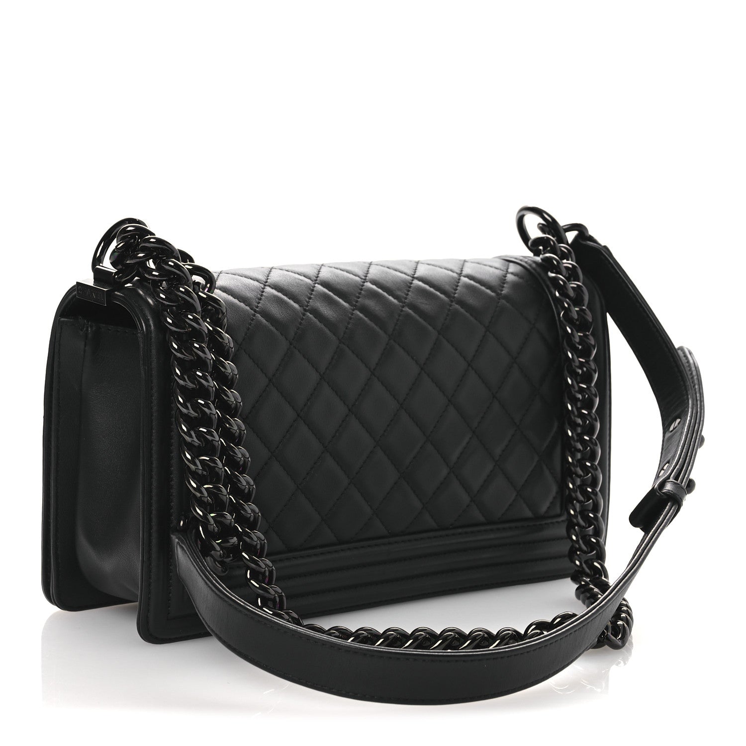 Chanel Calfskin Quilted Medium Boy Flap So Black 3 of 11