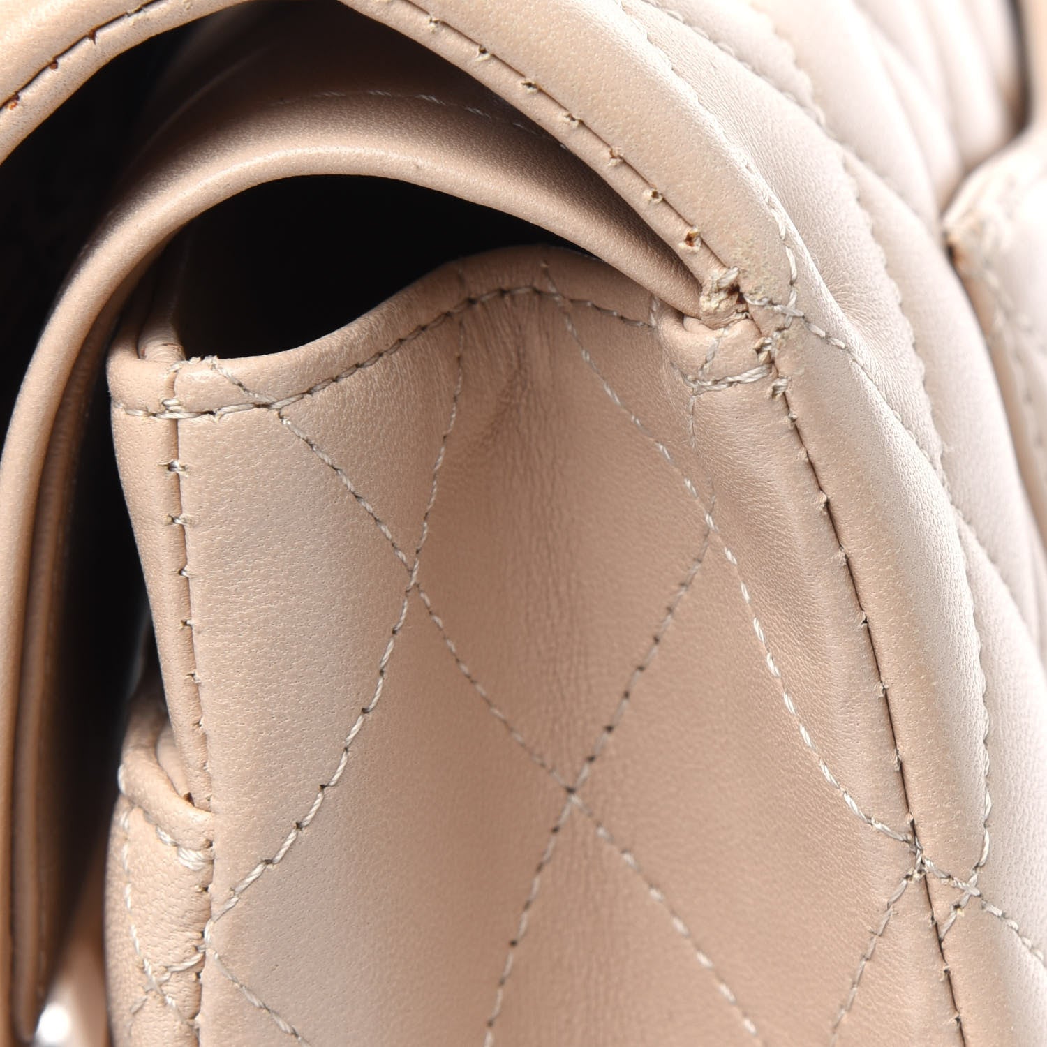 Chanel Lambskin Quilted Medium Double Flap Beige 20 of 22