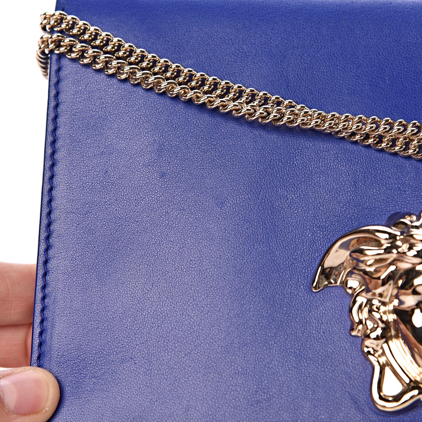 Lambskin Palazzo Chain Evening Bag Blue